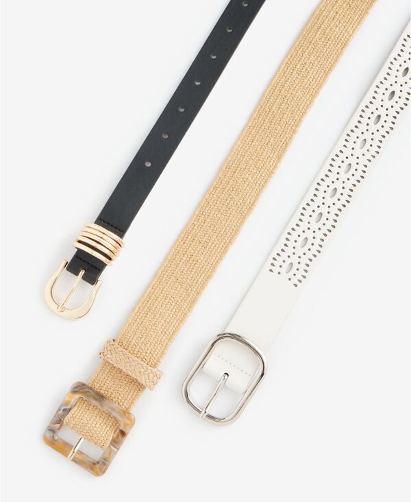 アイ.エヌ.シー インターナショナル コンセプト レディース アクセサリー ベルト I.N.C. International Concepts 3 for 1 Seasonal and Core Belt Set Black White ホワイト｜ReVida 店