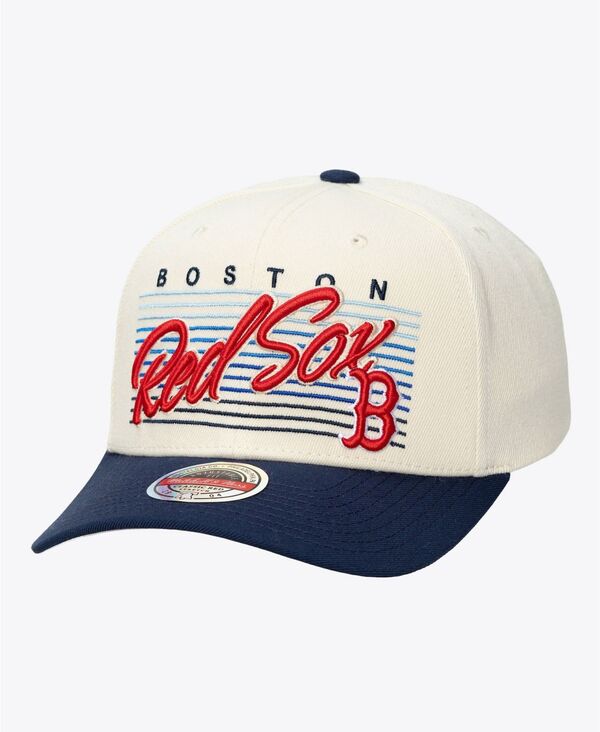 ミッチェル&ネス メンズ アクセサリー 帽子 Mitchell & Ness Men's and Women's Cream Boston Red Sox Retro Linestretch Snapback Hat Cream クリーム｜ReVida 店