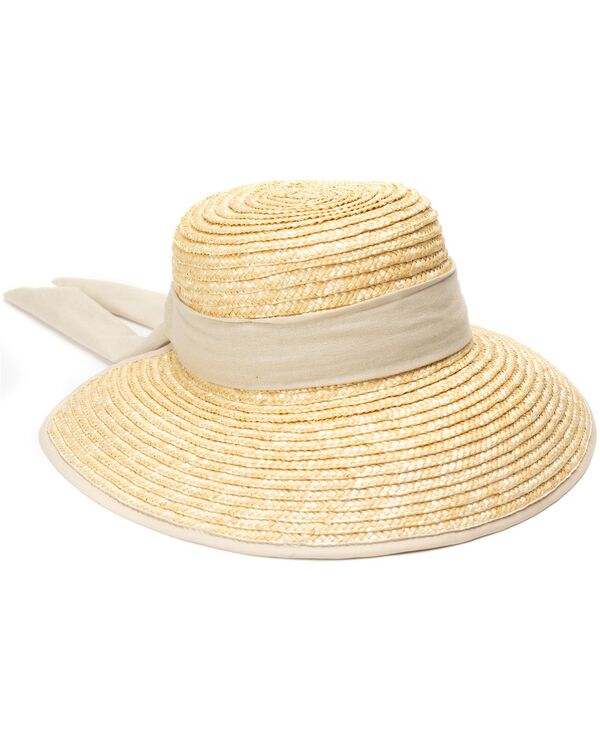 ビーシビージー レディース アクセサリー 帽子 リネン BCBG Wheat Straw Face Framer Linen Tie Sun Hat Natural｜ReVida 店