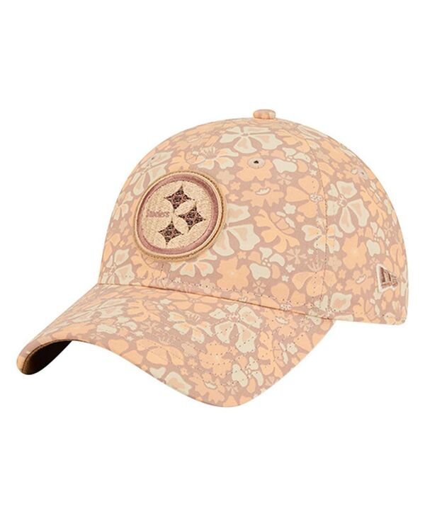 ニューエラ レディース アクセサリー 帽子 フラワー柄 Tシャツ フラワー New Era Women's Tan Pittsburgh Steelers Floral 9TWENTY Adjustable Hatan タン|ReVida 店