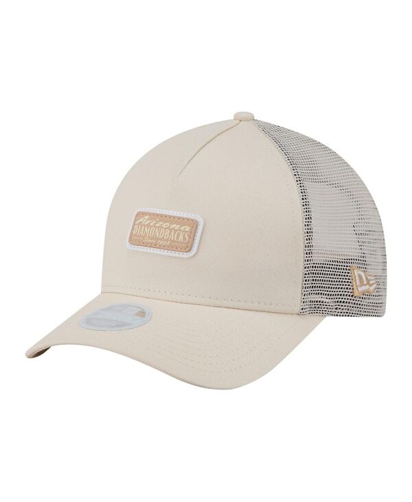 ニューエラ レディース アクセサリー 帽子 New Era Women's Light Beige Arizona Diamondbacks Tonal Patch 9FORTY M-Crown A-Frame Trucker Adjustable Hat Light Beige ベージュ｜ReVida 店