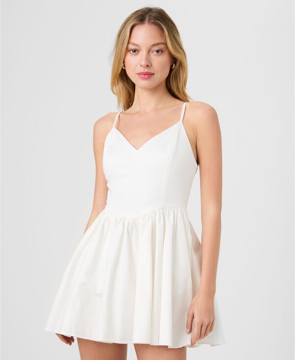 フレンチコネクション レディース トップス ワンピース Vネック ミニ ノースリーブ French Connection Women'sleeveless V-Neck Mini Dressummer White ホワイト｜ReVida 店