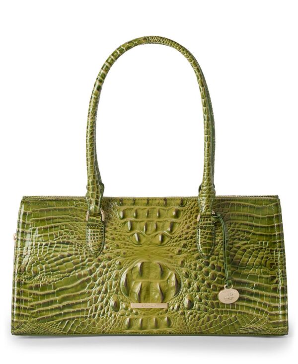 ブランミン レディース バッグ レザー Brahmin Sophia Large Leather Slim Shoulder Bag Olive Melbourne Ombre オリーブ｜ReVida 店