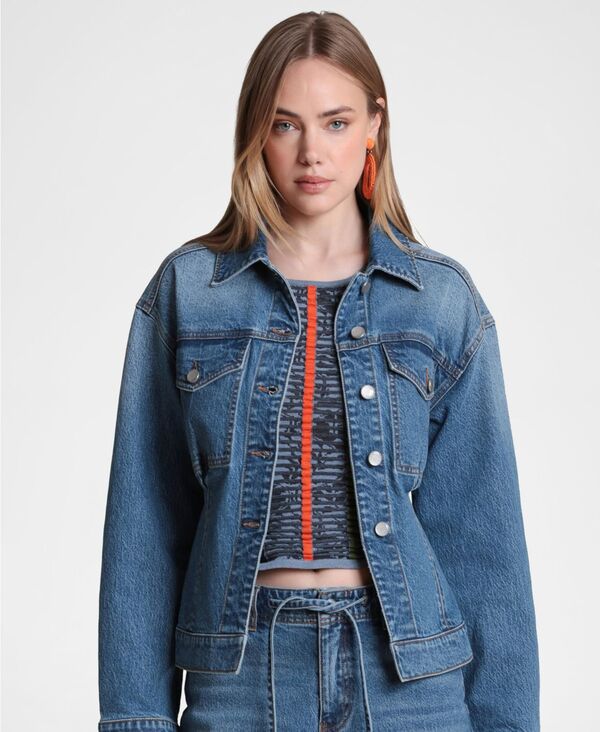アヴェックレフィーユ レディース アウター ジャケット・ブルゾン デニム Avec Les Filles Women's Back Cinch Denim Jacket Monarch Wash デニム｜ReVida 店