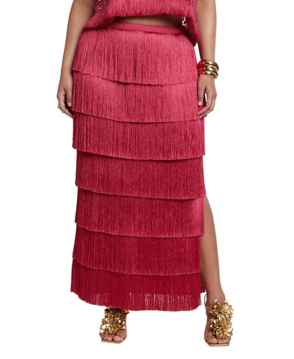 エロクイ レディース ボトムスカート プラスサイズ マキシ ELOQUII Plusize Maxi Skirt Bright rose｜ReVida 店 27,820円