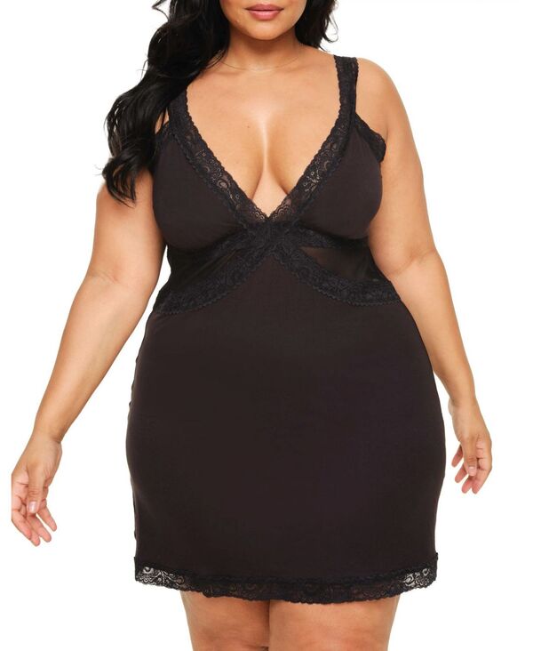 アドアミー レディース アンダーウェア ナイトウェア プラスサイズ Adore Me Plusize Primrosa Slip Dress Black ブラック|ReVida 店