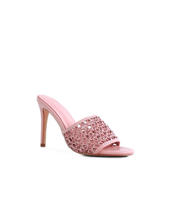 ラグアンドコー レディース シューズ サンダル Rag & Co TEASE Womens Woven Stiletto Slide sandal Pink ピンク｜ReVida 店 11,346円