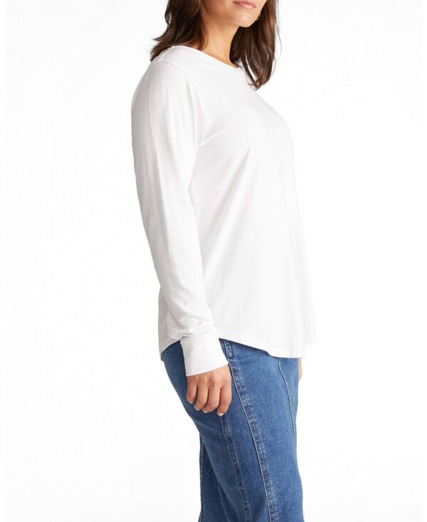 ユニバーサル スタンダード レディース トップス シャツ プラスサイズ Universal Standard Plusize Long Sleeve Women's Tee Rex White ホワイト｜ReVida 店