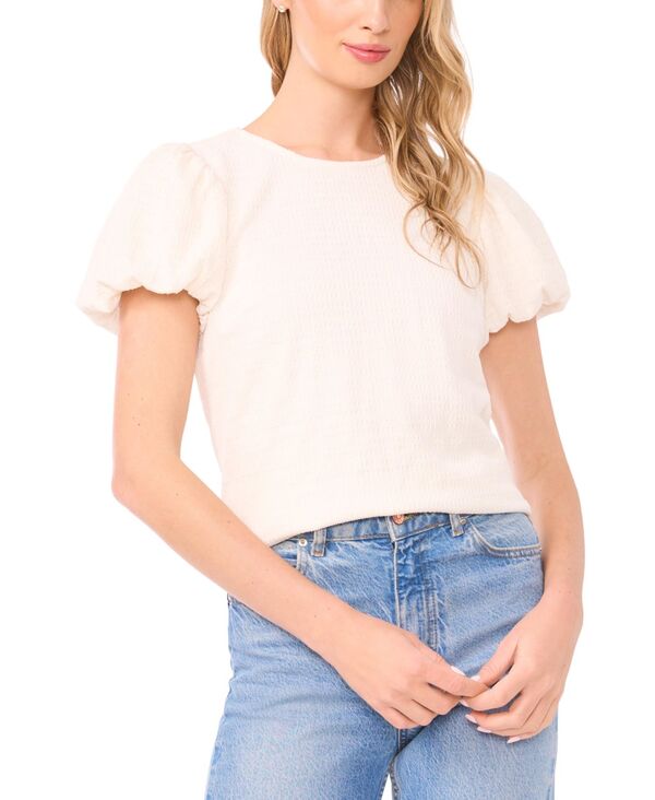 セセ レディース トップス シャツ クルーネック CeCe Women's Crew Neck Bubble-Sleeve Top New Ivory アイボリー|ReVida 店