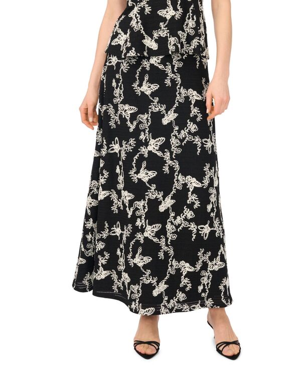 ヴィンスカムート レディース ボトムスカート A ライン プリント マキシ Vince Camuto Women's Printed A-Line Maxi Skirt Rich Black ブラック|ReVida 店