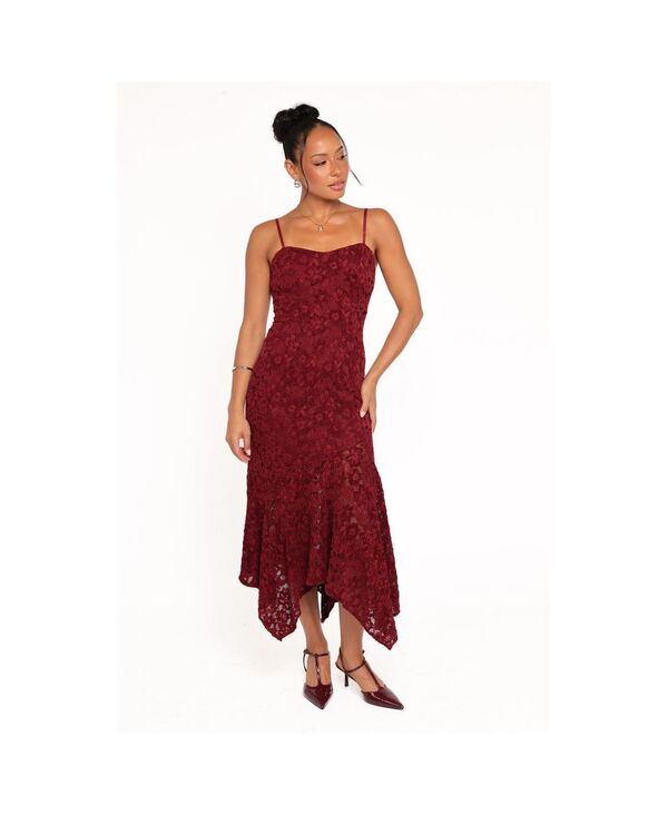 Petal and Pup レディース トップス ワンピース ミディ Petal and Pup Women's Lorde Midi Dress Burgundy lace バーガンディ|ReVida 店