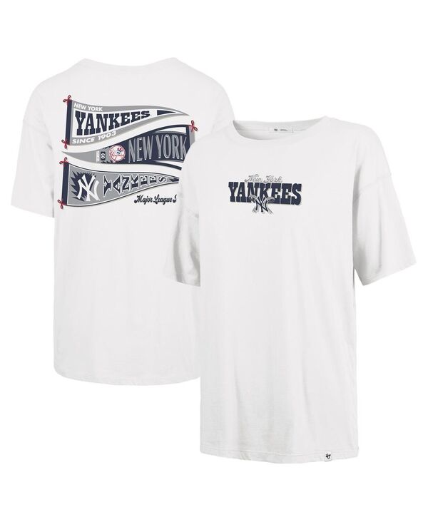 47 ブランド レディース トップス Tシャツ '47 Brand Women'sand New York Yankees Bow Banner Sadie T-Shirt White ホワイト｜ReVida 店