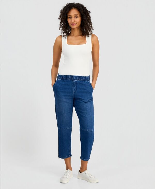 スタイルアンドコー レディース ボトムス デニムパンツ ジーンズ Style & Co Women's High-Rise Pull-On Barrel Jeansahara Wash｜ReVida 店 10,380円