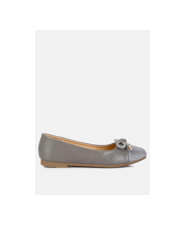 ロンドンラグ レディース シューズ パンプス キャップ London Rag Women's Rhinestones Embellished Toe Cap Ballerinas Grey グレー|ReVida 店