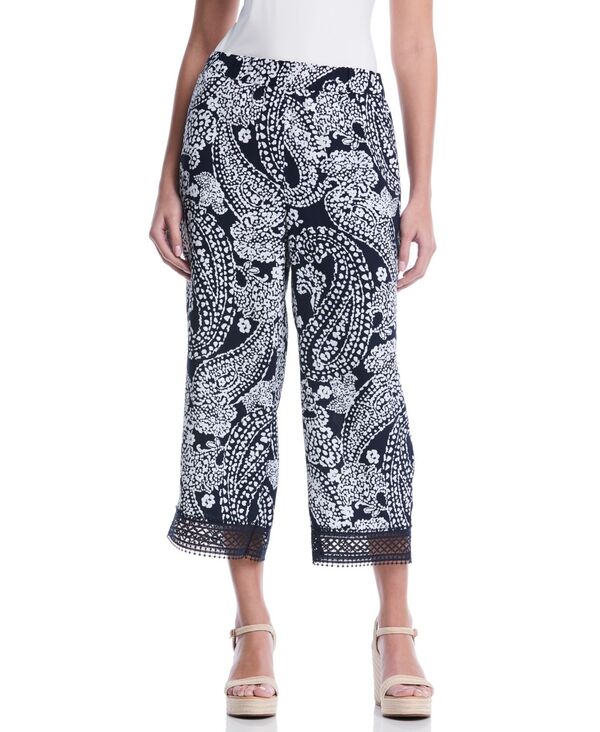 ラファエラ レディース ボトムス カジュアルパンツ プチ Rafaella Petite Paisley Crochetrim Pants Peacoat|ReVida 店