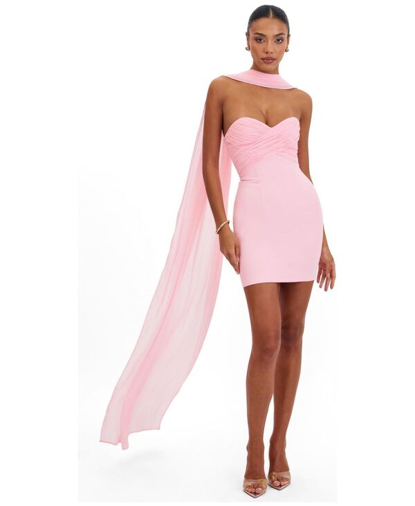 ミスサークル レディース トップス ワンピース ミニ ストラップレス Miss Circle Women's Olivia Rose Pink Strapless Crossover Mini Dress Pink ピンク｜ReVida 店