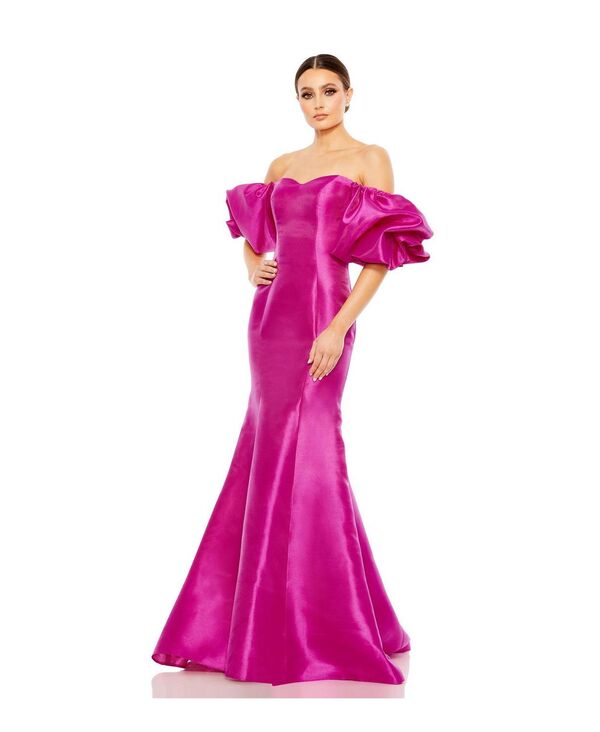 マックダガル レディース トップス ワンピース Mac Duggal Women'sweetheart Off The Shoulder Puff Sleeve Gown Fuchsia フューシャ|ReVida 店