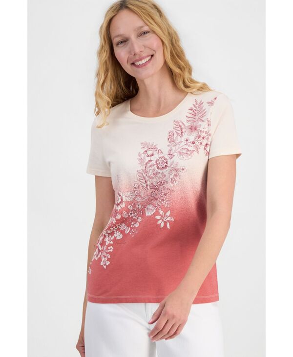 ナウティカ レディース トップス シャツ グラフィック Nautica Women's Ombr Graphic Tee Mineral Red Multi レッド|ReVida 店