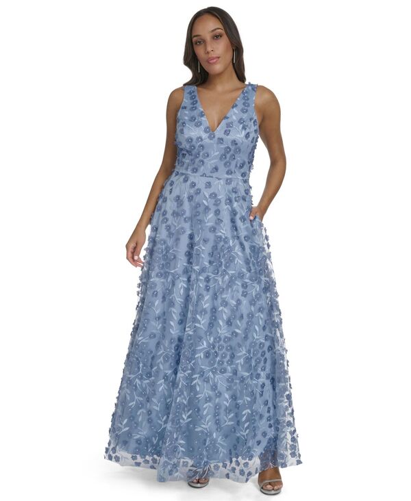 エリザジェイ レディース トップス ワンピース Vネック ノースリーブ Eliza J Women's V-Neck Sleeveless Ball Gown SKY｜ReVida 店