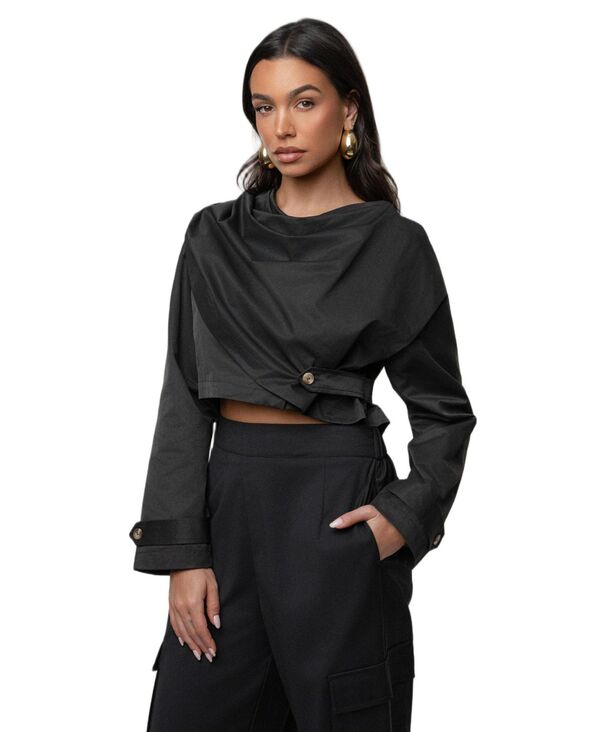 ジェイラックスレーベル レディース アウター ジャケット・ブルゾン ケープデザイン キャップ ケープ JLUXLABEL Women's Next Level Cape Jacket Black ブラック｜ReVida 店