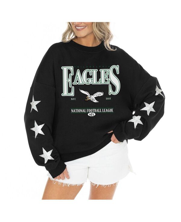 ゲームデイ・クチュール レディース アウター パーカー・スウェット Gameday Couture Women's Black Philadelphia Eagles Rhinestone Star Sleeve Settle the Score Tri-Blend Pullover Black ブラック｜ReVida 店 13,485円