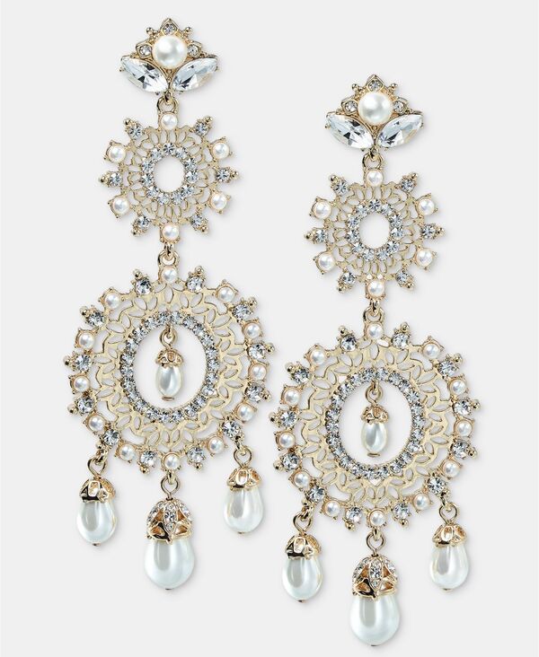 マルケッサ レディース アクセサリー ピアス・イヤリング Marchesa Crystal & Imitation Pearl Chandelier Earring silver シルバー|ReVida 店
