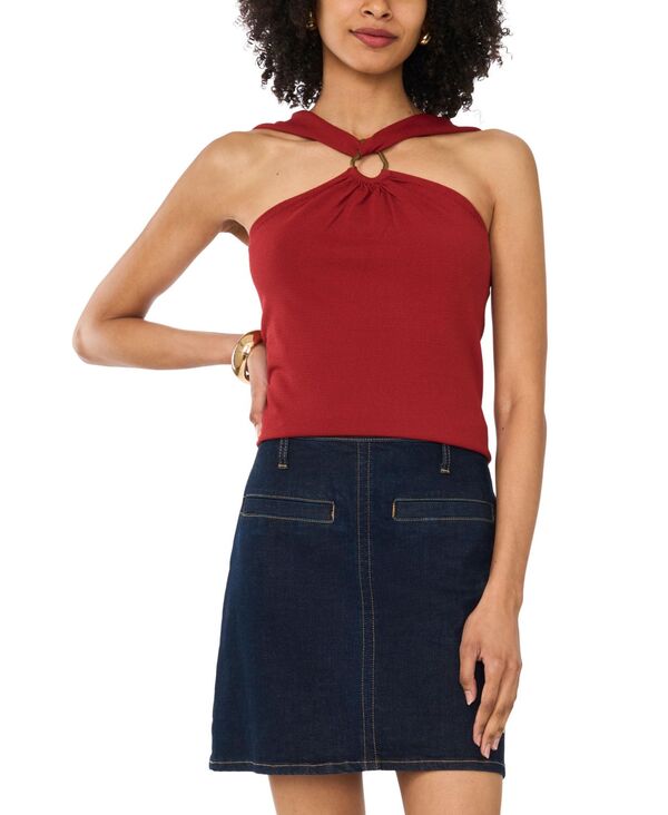 ヴィンスカムート レディース トップス タンクトップ Vince Camuto Women's Metal Ring Detail Tank Top Burnt Umber｜ReVida 店