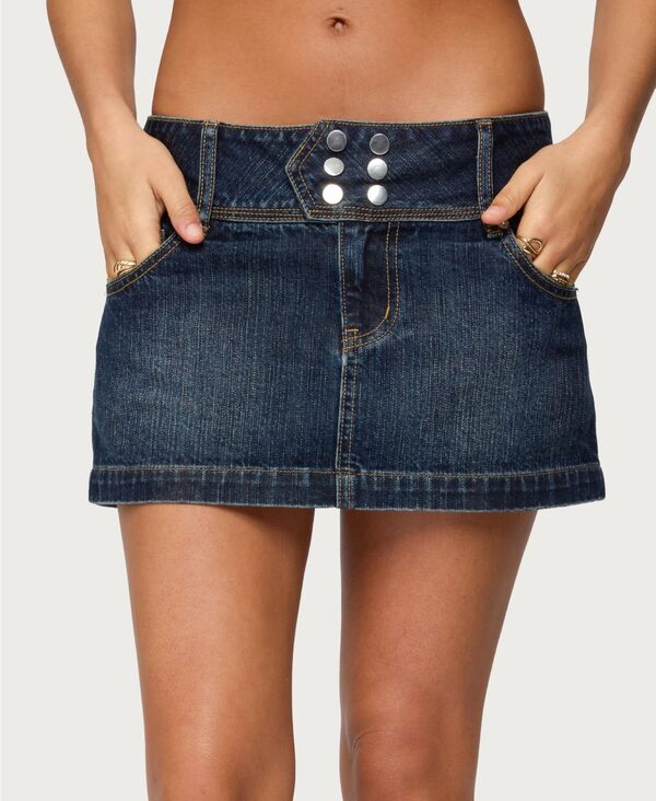 アディクテッド レディース ボトムスカート ミニ デニム Edikted Women's Fatama Denimini Skirt Dark-blue ブルー｜ReVida 店 14,386円
