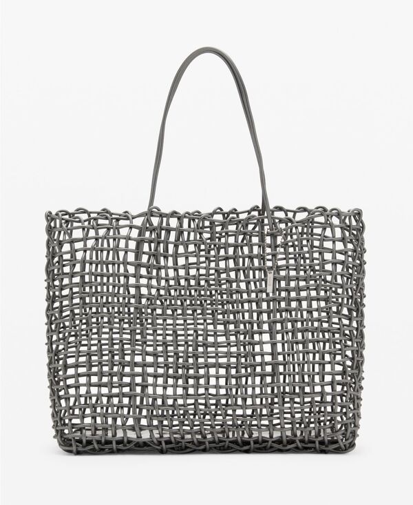 マンゴ レディース バッグ MANGO Women's Braided Shoulder Bag Dark Silver シルバー|ReVida 店