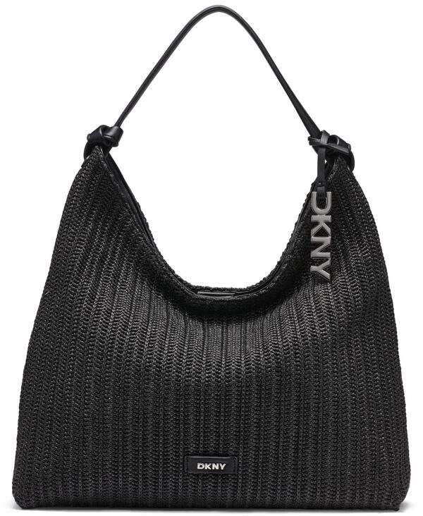 ダナ キャラン ニューヨーク レディース バッグ DKNY Paularge Hobo Handbag Black/Silver ブラック｜ReVida 店