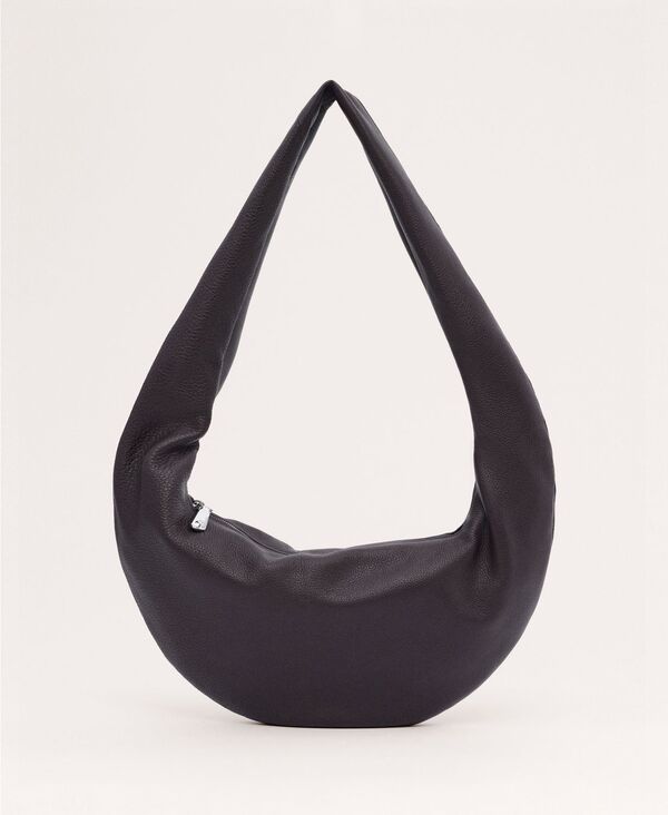 マンゴ レディース バッグ レザー MANGO Women's Ovaleather Shoulder Bag Burgundy バーガンディ｜ReVida 店