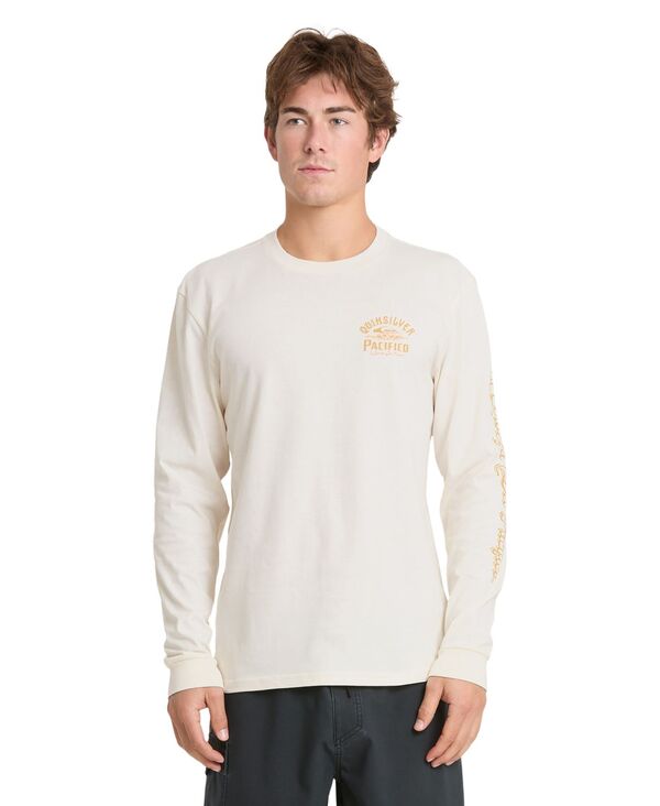 クイックシルバー メンズ トップス Tシャツ クルーネック 長袖 Quik silver Men's Pacifico Signage Crewneck Long-Sleeve T-Shirt White ホワイト|ReVida 店