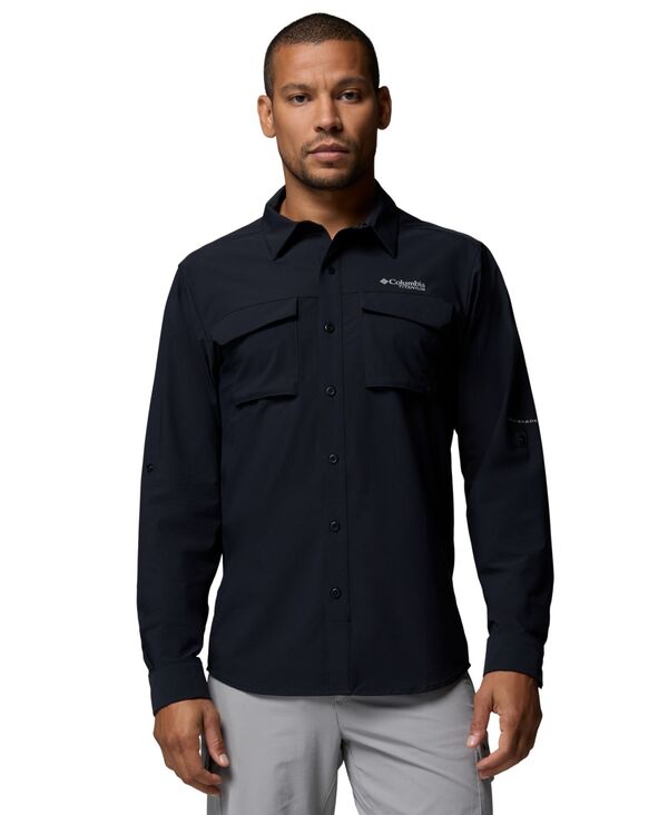コロンビア メンズ トップス シャツ 長袖 Columbia Men'silveridgelite Long-Sleeve Woven Shirt Black ブラック|ReVida 店