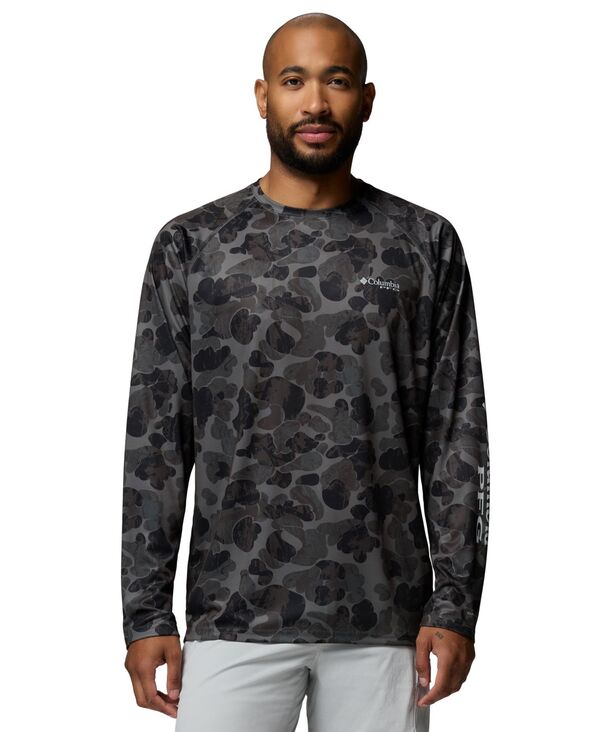 コロンビア メンズ トップス Tシャツ 長袖 Columbia Men\'super Terminal Tackle Frigate Frenzy Long-Sleeve T-Shirt Black Deltawoods ブラック|ReVida 店