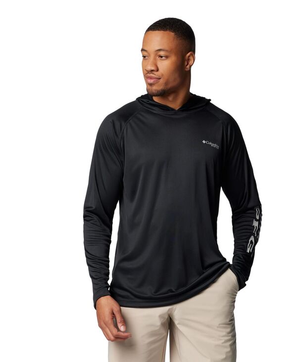 コロンビア メンズ アウター パーカー・スウェット Columbia Men's Terminal Tackle Ultraviolet Protection Factor 50 Hoodie Black/Cool Gray Logo ブラック|ReVida 店