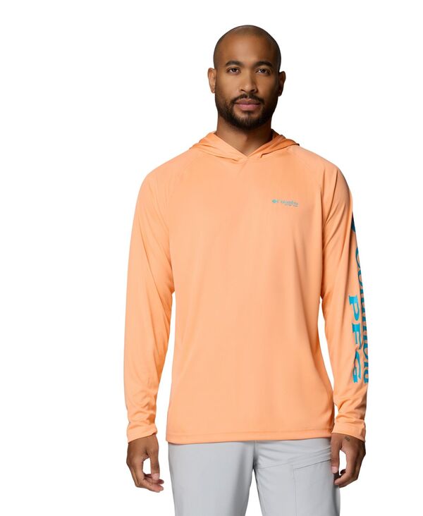 コロンビア メンズ アウター パーカー・スウェット Columbia Men's Terminal Tackle Ultraviolet Protection Factor 50 Hoodie Bright Nectar/Ocean Tealogo ティール｜ReVida 店 9,346円