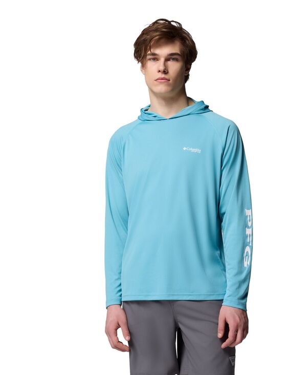 コロンビア メンズ アウター パーカー・スウェット Columbia Men's Terminal Tackle Ultraviolet Protection Factor 50 Hoodie Vintage Blue/White Logo ホワイト|ReVida 店