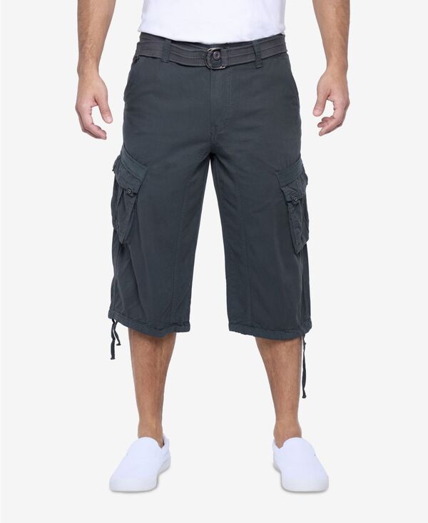 エックスレイ メンズ ボトムス ハーフパンツ・ショーツ トール ショートパンツ Big & Tall XRAY Belted Below Knee Long Cargo Shorts Charcoal チャコール｜ReVida 店