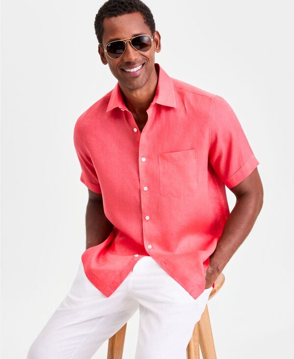 クラブルーム メンズ トップス シャツ リネン Club Roomen's 100% Linen Shirt Grapefruit｜ReVida 店 10,380円