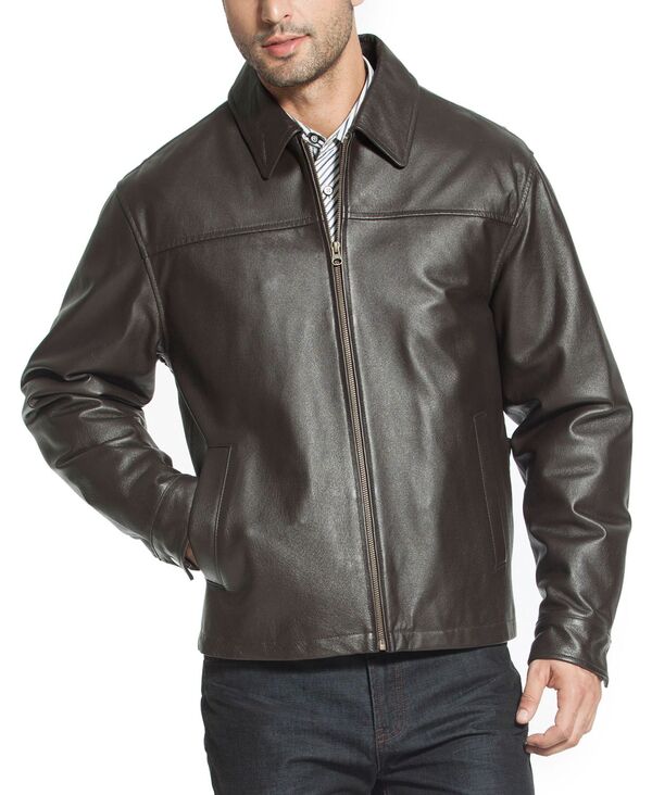 ビージーエスディー メンズ アウター ジャケット・ブルゾン レザー BGSD Men's Men Greg Open Bottom Zip Front Leather Jacket Brown ブラウン｜ReVida 店
