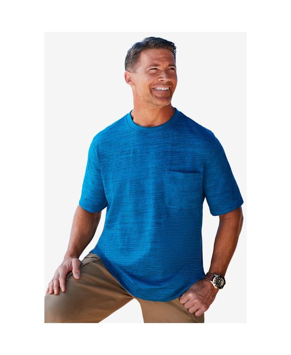 ボルダークリーク メンズ トップス Tシャツ クルーネック トール Boulder Creek Big & Tall by KingSize Heavyweight Pocket Crewneck T-Shirt Classic teal marl マール｜ReVida 店