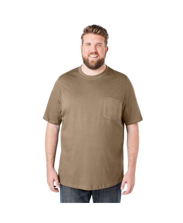 ボルダークリーク メンズ トップス Tシャツ クルーネック トール Boulder Creek Big & Tall by KingSize Heavyweight Pocket Crewneck T-Shirt Dar khaki カーキ|ReVida 店