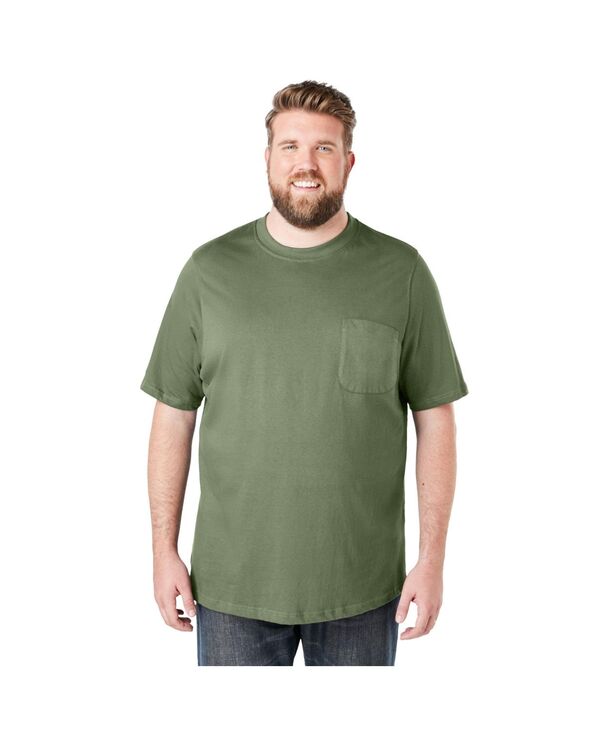 ボルダークリーク メンズ トップス Tシャツ クルーネック トール Boulder Creek Big & Tall by KingSize Heavyweight Pocket Crewneck T-Shirt Heather moss ヘザー｜ReVida 店