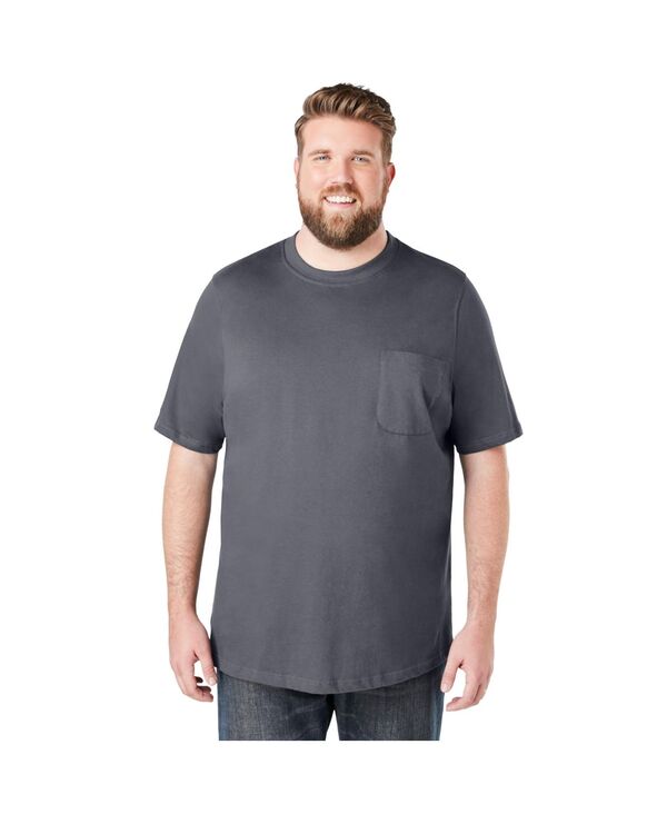 ボルダークリーク メンズ トップス Tシャツ クルーネック トール Boulder Creek Big & Tall by KingSize Heavyweight Pocket Crewneck T-Shirt Steel｜ReVida 店 8,626円
