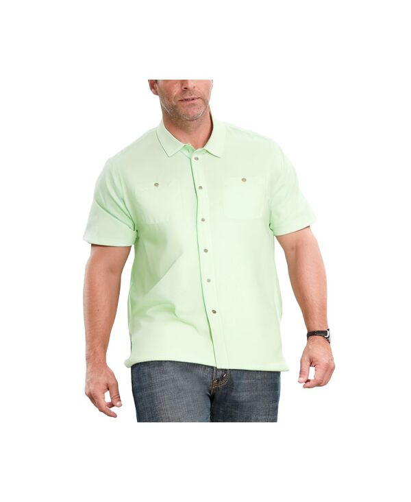 キングサイズ メンズ トップス シャツ ボタンダウン トール ダウン KingSize Big & Tall Solid Wrinkle-Resistant Short Sleeve Button Down Classic seafoam｜ReVida 店