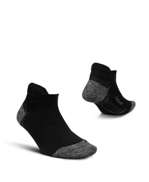 フィーチャー メンズ アンダーウェア 靴下 Feetures Men's Plantar Fasciitis Relief Sock Light Cushiono Show Tab - Targeted Compression Sock for Men - Large Black ブラック｜ReVida 店