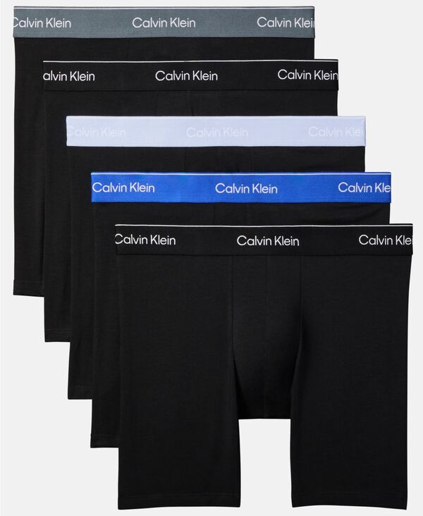 カルバンクライン メンズ アンダーウェア 靴下 Calvin Klein Men's Infinity Bond Boxer Briefs 5-Pack Black Bodies With Royalty/Black/Casual Blue/Turbulen ブラック|ReVida 店