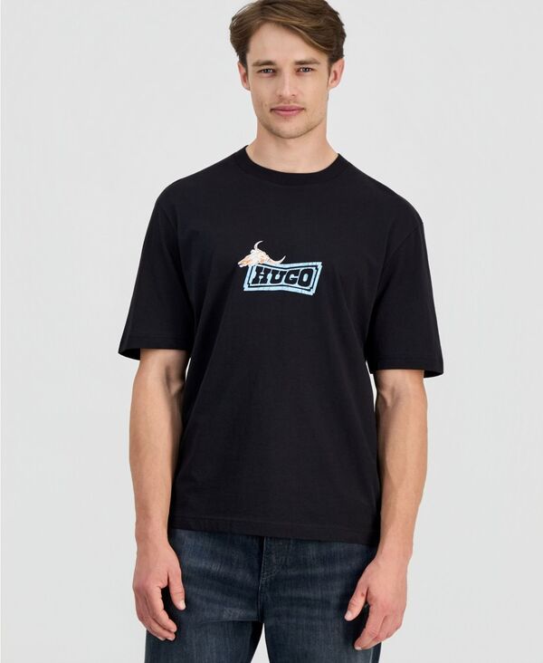 ヒューゴボス メンズ トップス Tシャツ Hugo Boss Men's Nadero T-Shirt Black ブラック|ReVida 店