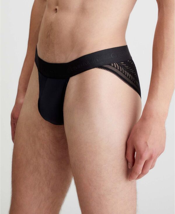 カルバンクライン メンズ アンダーウェア 靴下 レース Calvin Klein Men'sculpt Lace Sport Brief Black ブラック｜ReVida 店