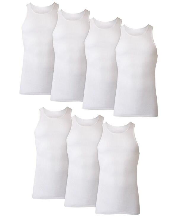 ヘインズ メンズ トップス タンクトップ Hanes Men's Ultimate Tank Top 7-Pack White ホワイト｜ReVida 店